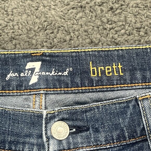 7 For All Mankind Brett Jeans Dark Wash Denim Bootcut Mens Size 36 X 32 Western - Picture 7 of 9